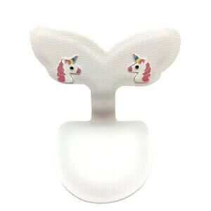 Cute Girls Sterling Silver Birthday Unicorn Stud Earrings with gift box for her